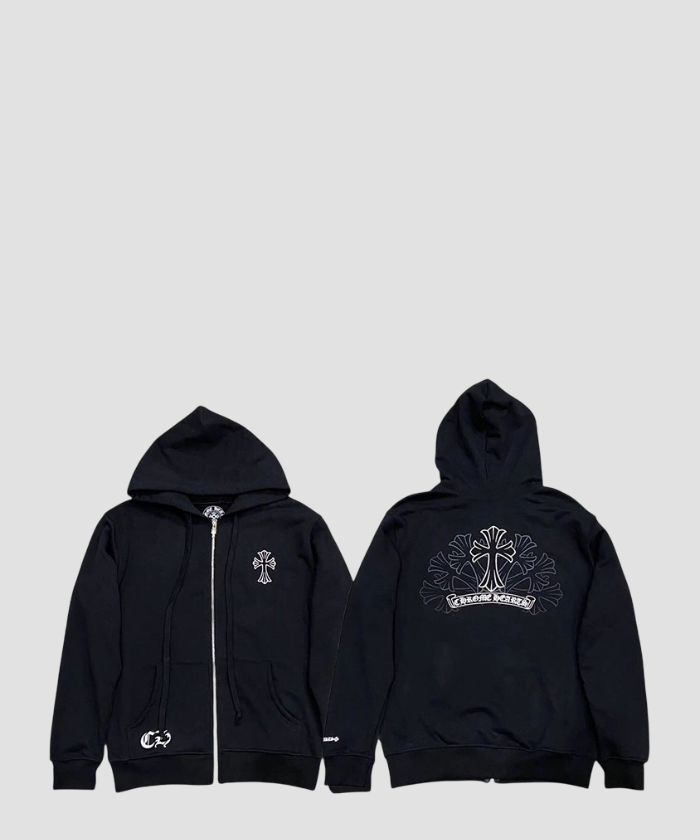 크롬하츠 페이드 크로스 후드집업