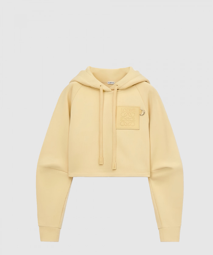 로에베 코튼 크롭 후디