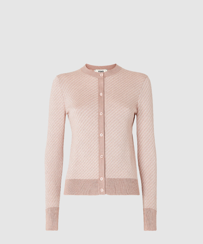 펜디 FF 울 멀버리 실크 가디건 FZE524