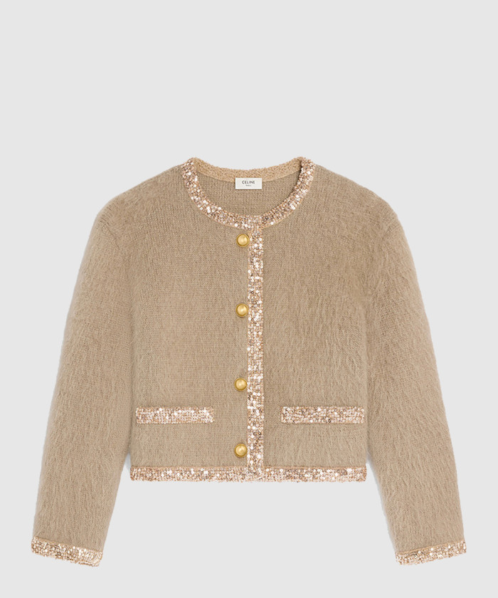 셀린느 브러시드 모헤어 자수 가디건 RV0JV4