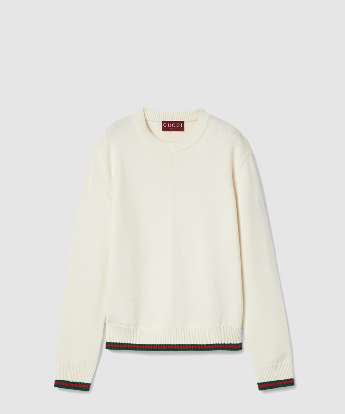 구찌 웨빙 울과 캐시미어 혼방 니트 풀오버 813843