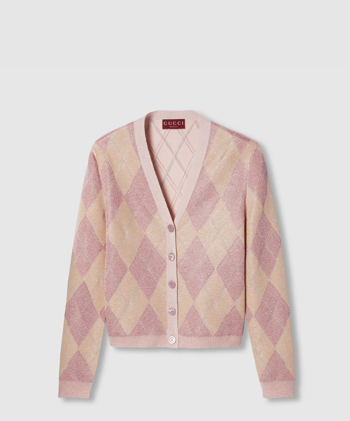 구찌 비스코스 라메 및 울 가디건 815708