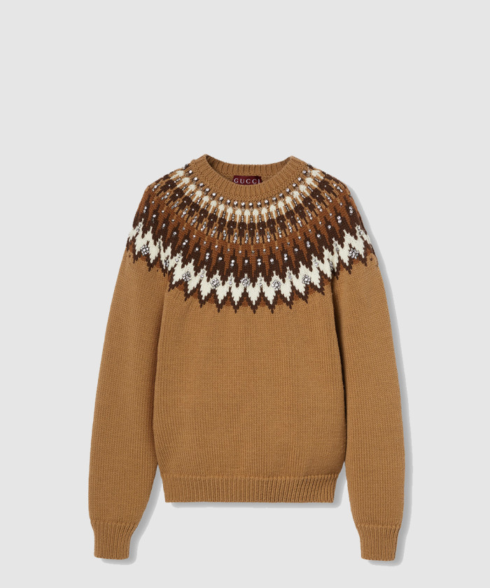 구찌 노르웨지안 울 자카드 스웨터 796251