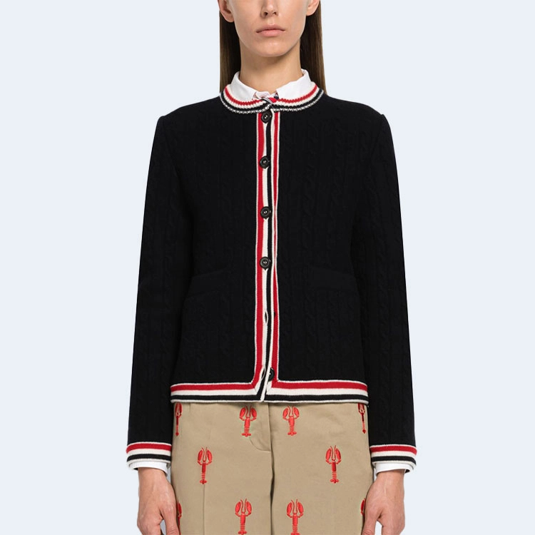 톰브라운 케이블 스티치 보일 울 가디건