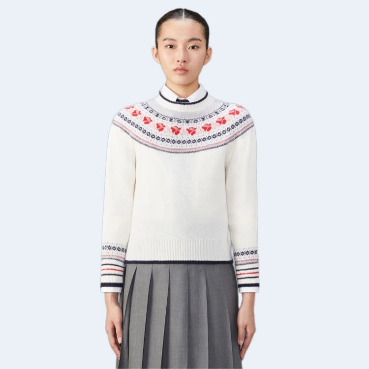 톰브라운 울 모헤어 로즈 크루넥 풀오버