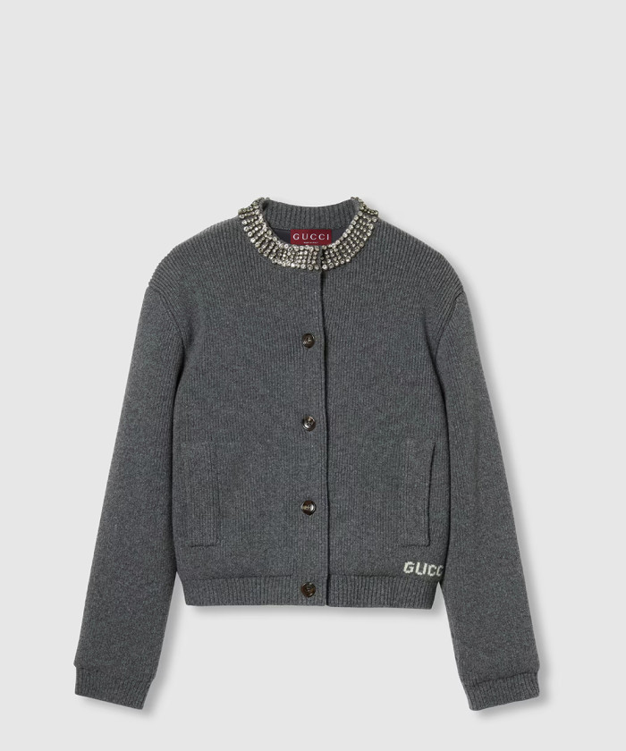 구찌 패딩 리브 울 가디건 807741