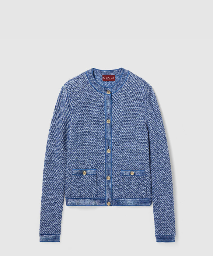 구찌 파인 코튼 크루넥 가디건 ‎818643