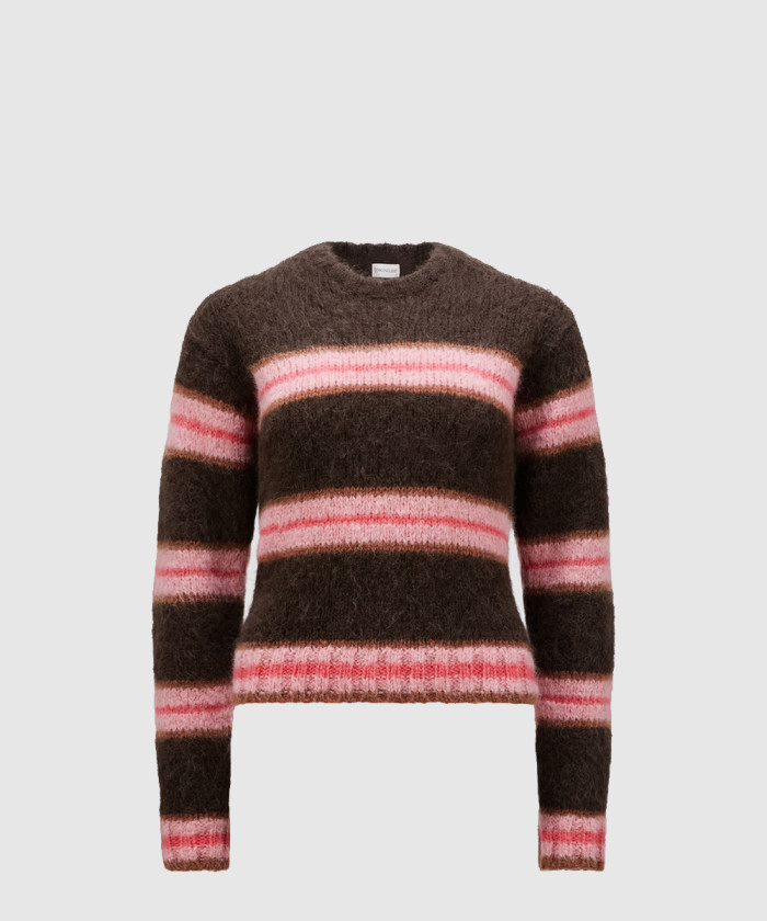 몽클레어 스트라이프 알파카 혼방 스웨터