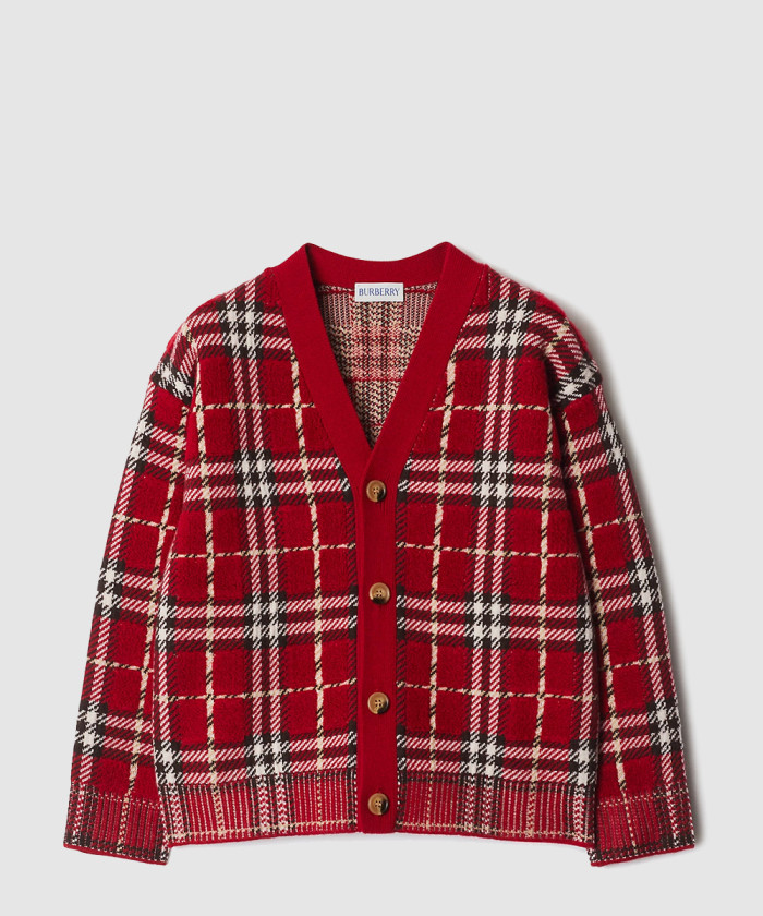 버버리 체크 울 카디건 81021491