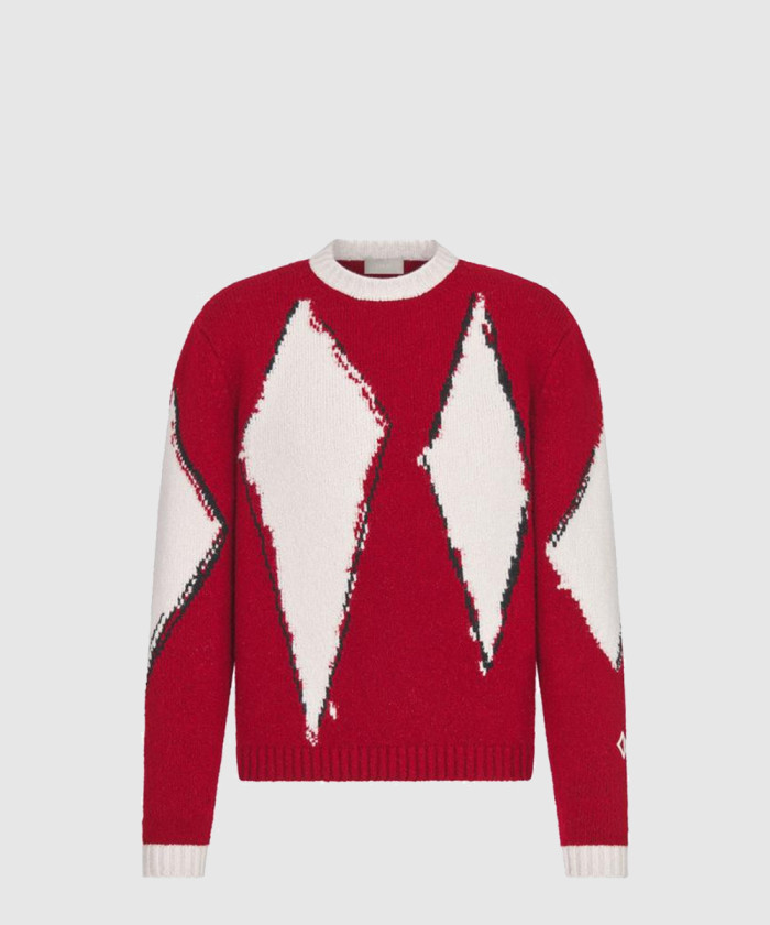 디올 앤 레드 인타르시아 점퍼 울 피터 도이그 혼방 413M6