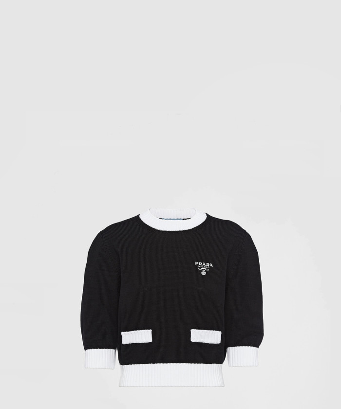 프라다 코튼 크루넥 스웨터 P24I1R