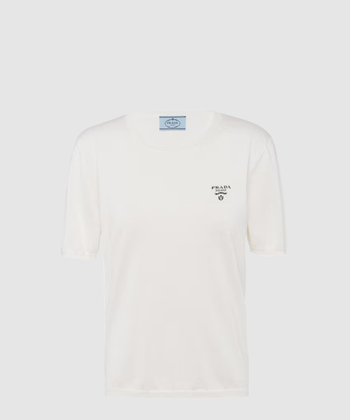 프라다 실크 및 코튼 스웨터 P24O1L