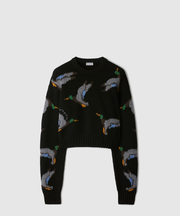 버버리 크롭 물새 패턴 카디건 81030571