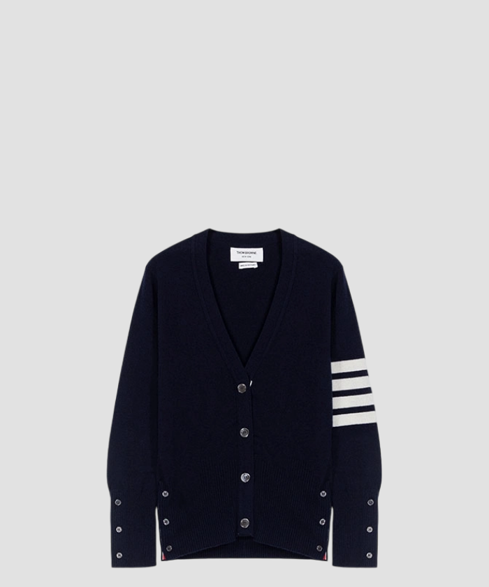 톰브라운 사선 완장 네이비 가디건
