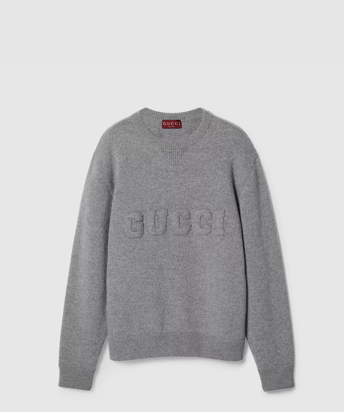 구찌 자수 장식의 울 니트 스웨터 811405