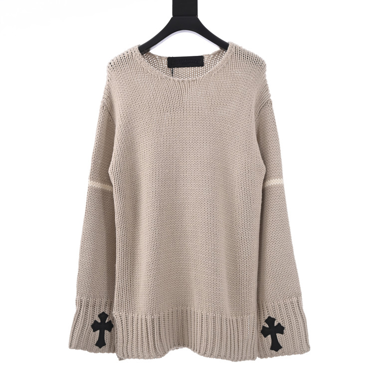 크롬하츠 레더패치 니트