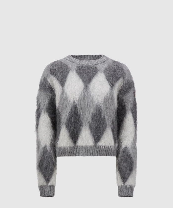 몽클레어 아가일 울 & 모헤어 스웨터