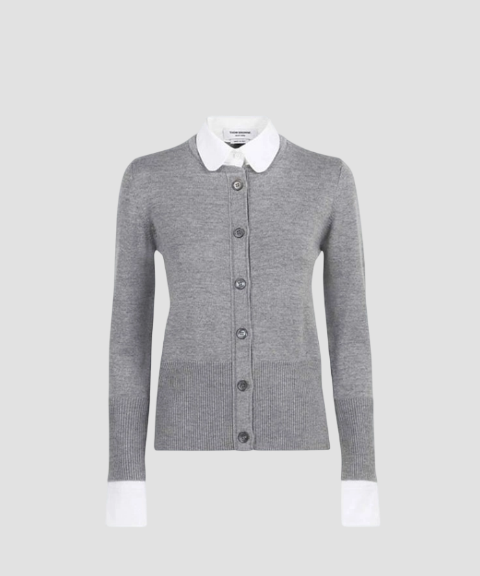 톰브라운 크루넥 셔츠 가디건