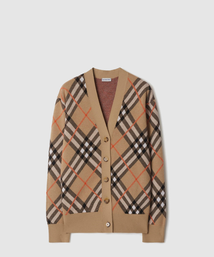 버버리 체크 울 블렌드 카디건 80934911