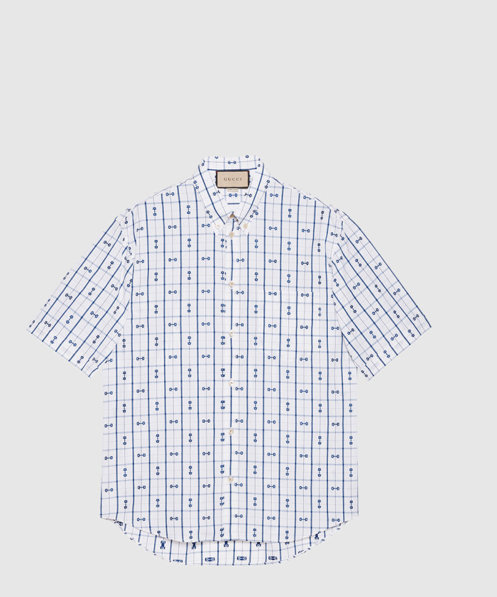 구찌 홀스빗 프린트 코튼 셔츠 770424