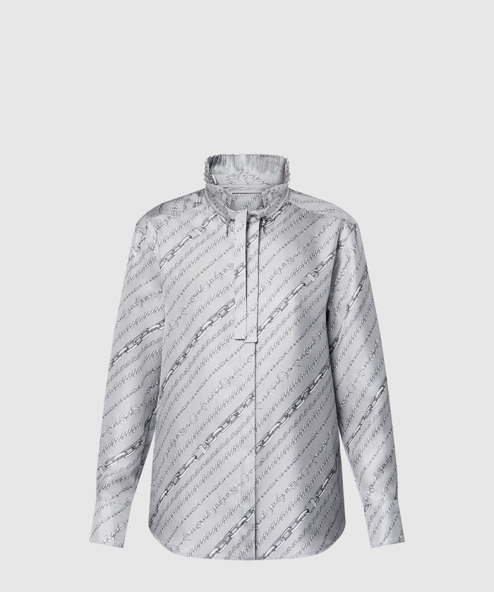 루이비통 플리츠 칼라 체인 프린트 셔츠 1AGOAX