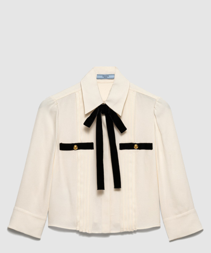 프라다 플리츠 사블레 셔츠 P484H