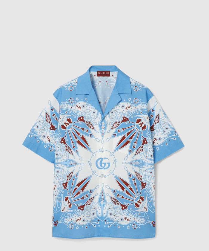 구찌 더블 G 반다나 프린트 코튼 셔츠 787257