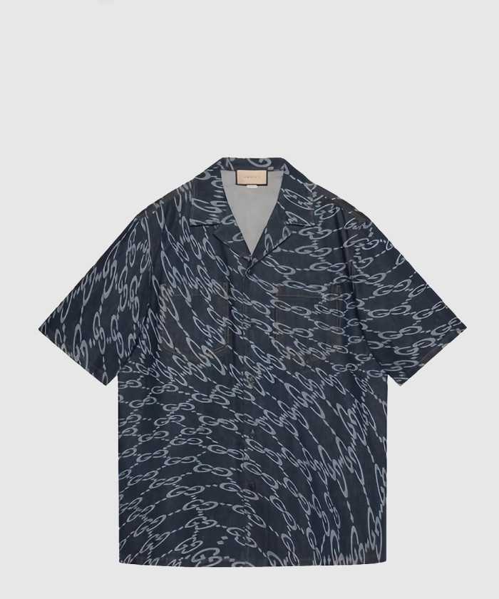 구찌 웨이비 GG 레이저 프린트 데님 셔츠 782744