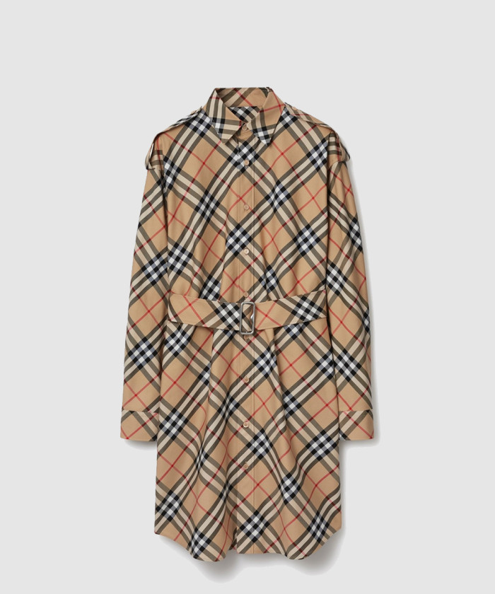 버버리 체크 코튼 셔츠 드레스 80866101