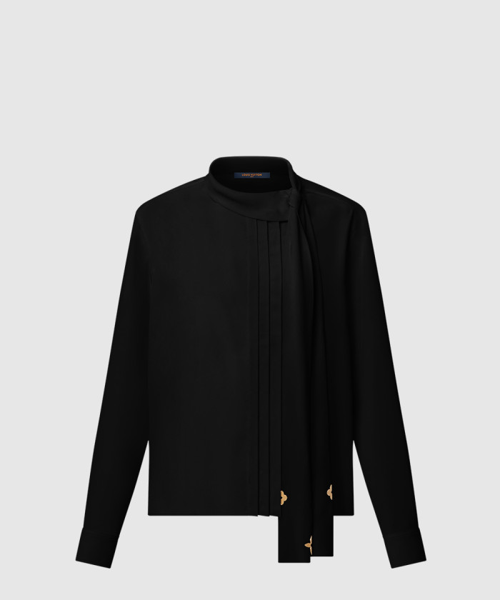 루이비통 플리츠 디테일 펜던트 칼라 셔츠 1AGP50