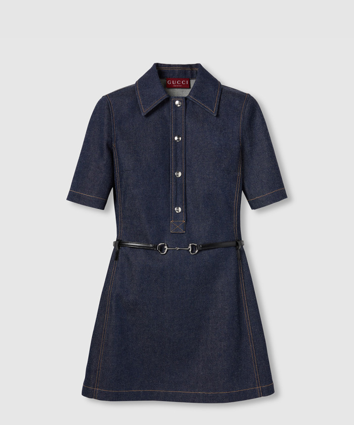 구찌 홀스빗 데님 미니 드레스 819818