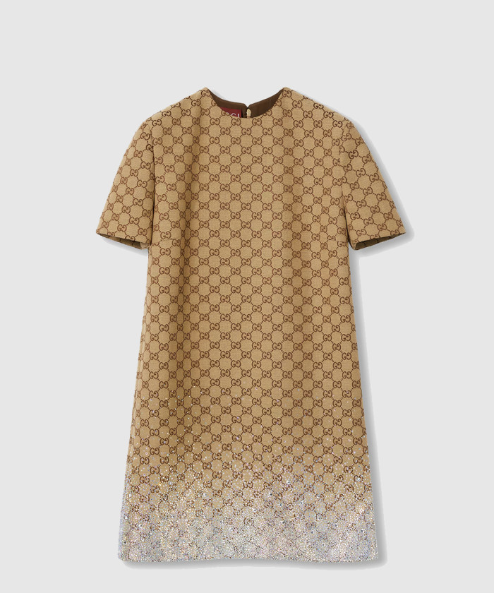 구찌 GG 캔버스 자수 미니 드레스 ‎813029