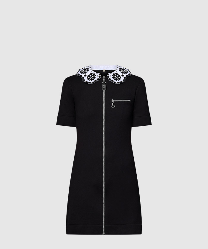 루이비통 브로더리 칼라 집업 니트 드레스 1AGAGO