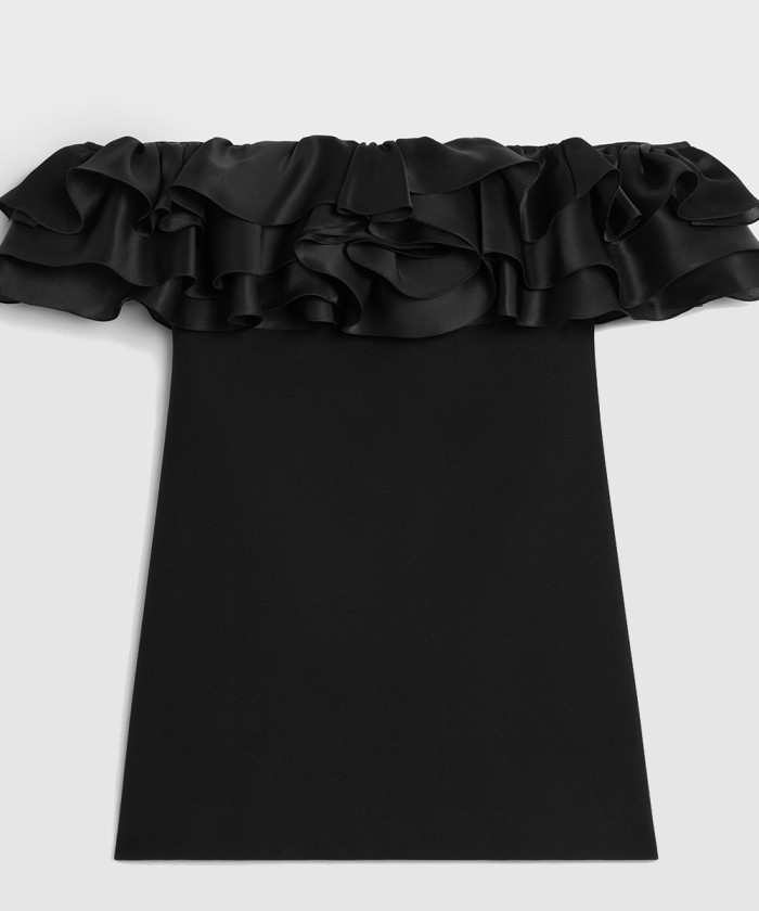 셀린느 울 사블레 러플 미니 드레스 2R26N8