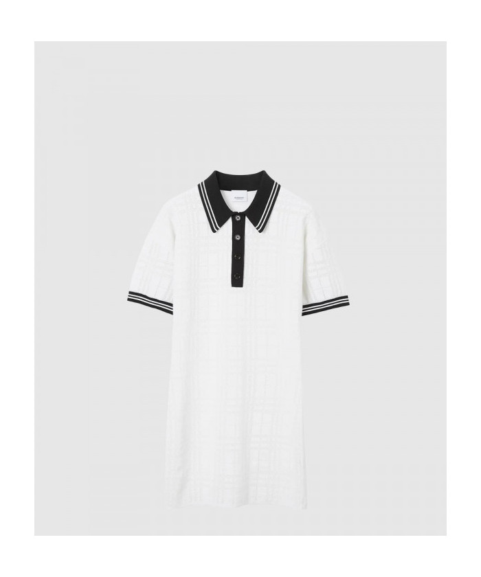 버버리 체크 테크니컬 코튼 폴로 셔츠 드레스 80726511