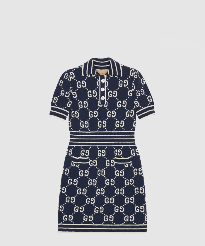 구찌 GG 코튼 자카드 폴로 드레스 753920