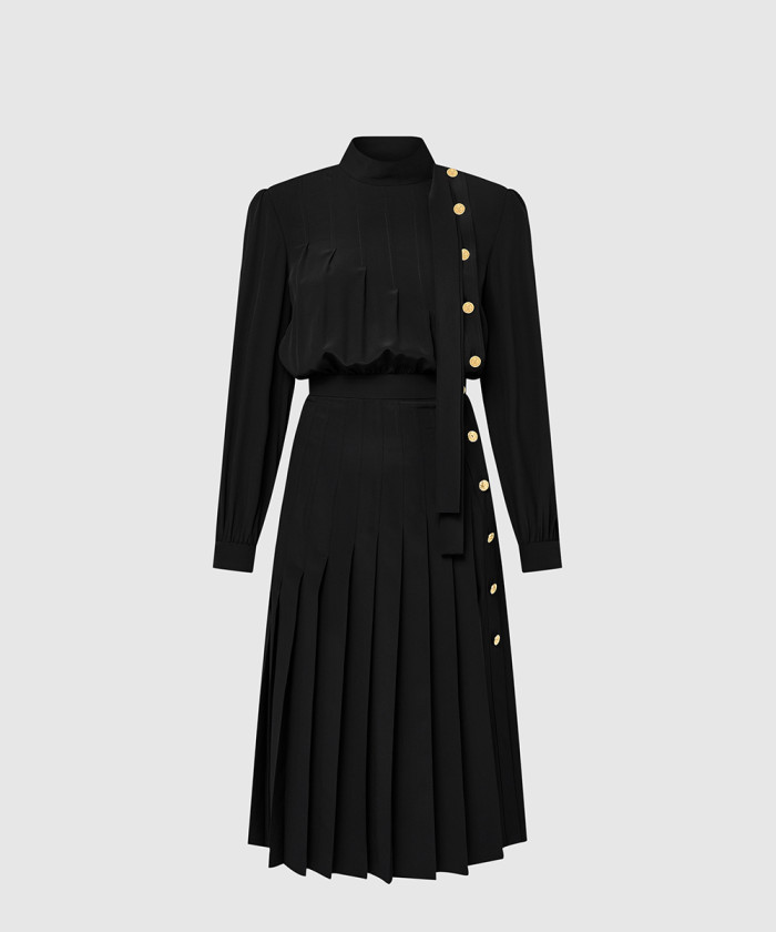 루이비통 롱 슬리브 플리츠 드레스 1AGNLV