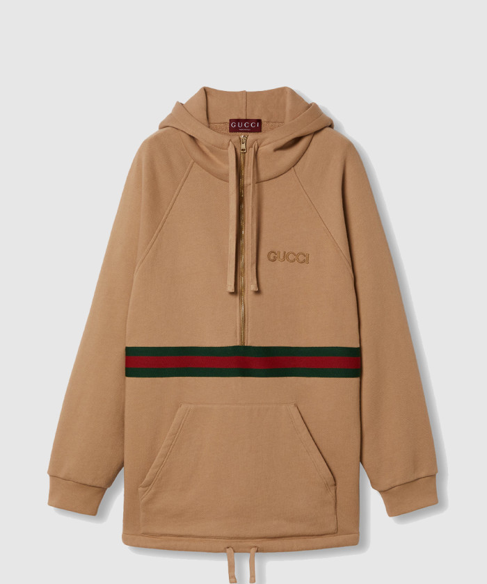 구찌 코튼 저지 후드 스웨트셔츠 드레스 ‎798683