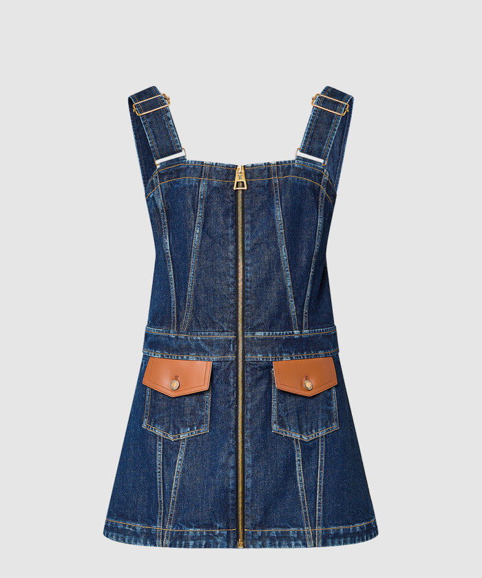 루이비통 레더 액센트 데님 미니 드레스 1AB6TD