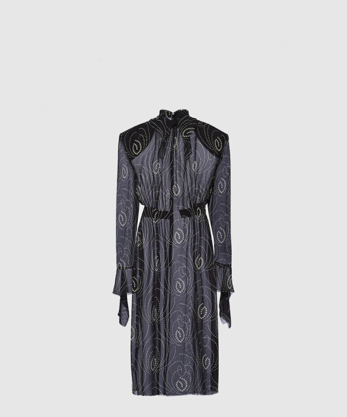 프라다 드레스 프린트 조젯 P3M631