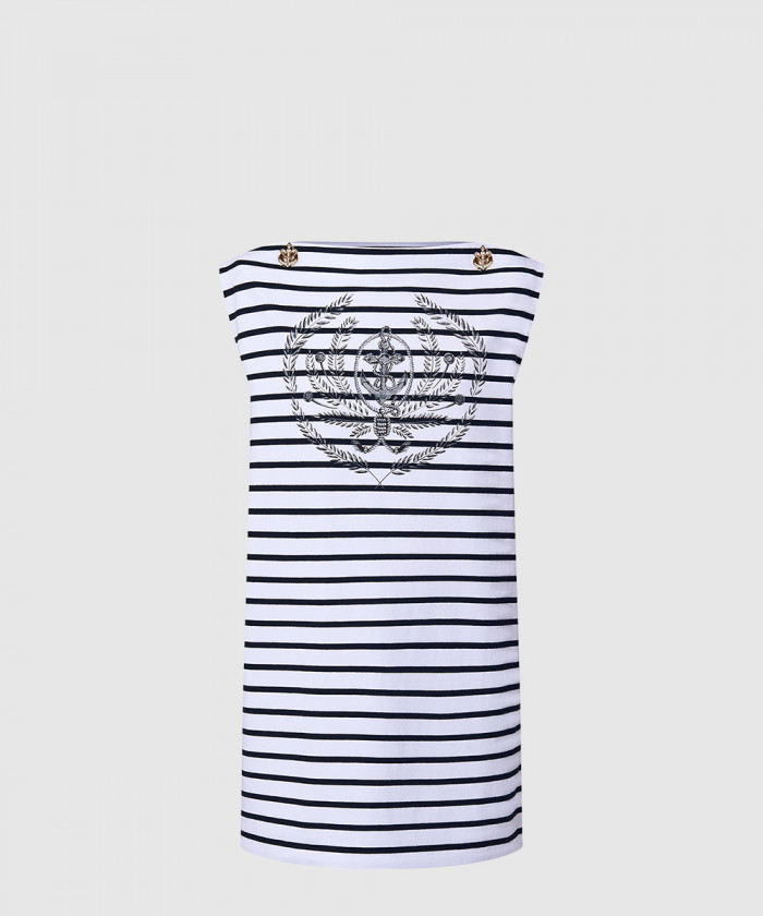 루이비통 스트라이프와 앵커 모티브가 돋보이는 티셔츠 드레스 1AFLMD