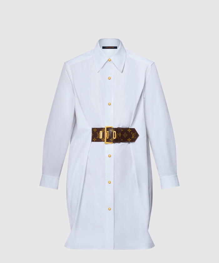 루이비통 벨티드 셔츠 드레스 1AGORO