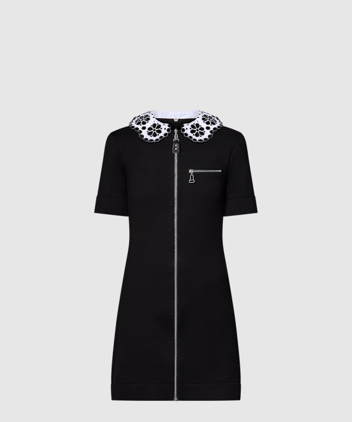 루이비통 브로더리 칼라 집업 니트 드레스 1AGAGP