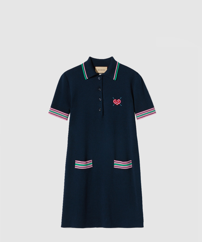 구찌 자수 디테일 파인 니트 드레스 782256