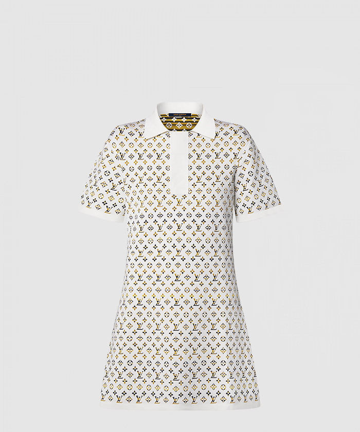 루이비통 파이톤 이펙트 모노그램 자카드 폴로 드레스 1ABDZI