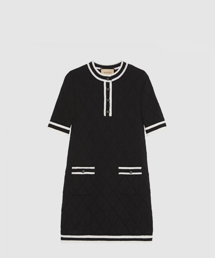 구찌 엑스트라 파인 울 피케 드레스 773683