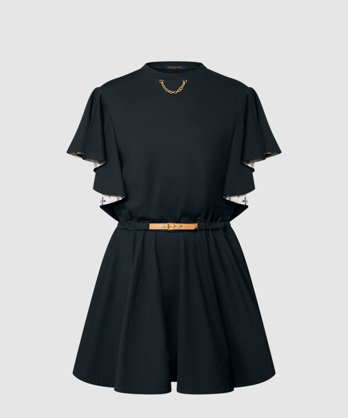 루이비통 러플 소매 타이 드레스 1AGOR5