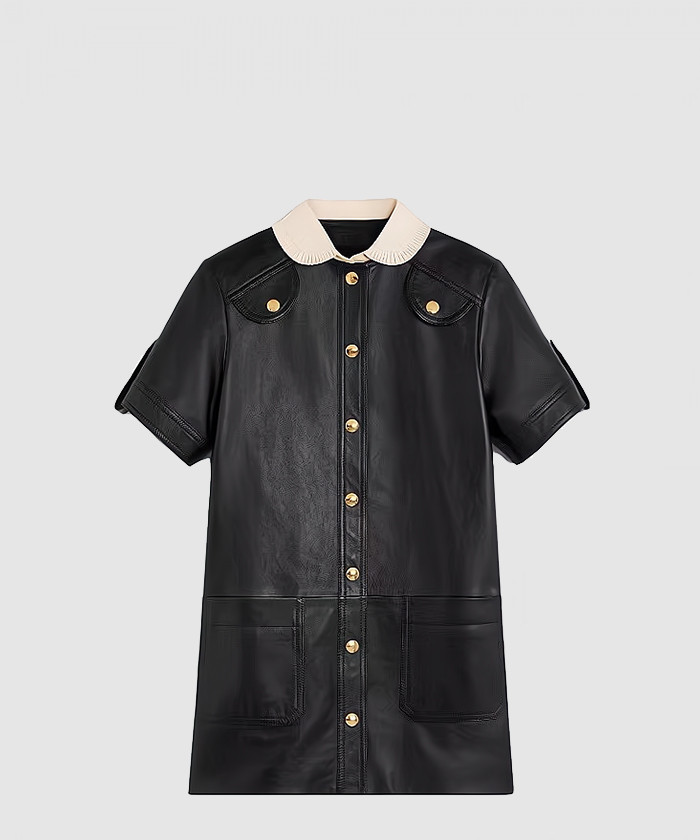 셀린느 미니 드레스 위드 플리티드 카라 인 2L1791