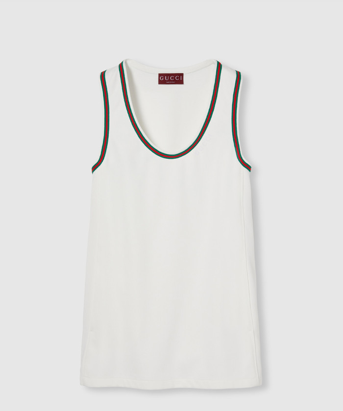 구찌 웹(Web) 테크니컬 저지 쇼트 드레스 785490