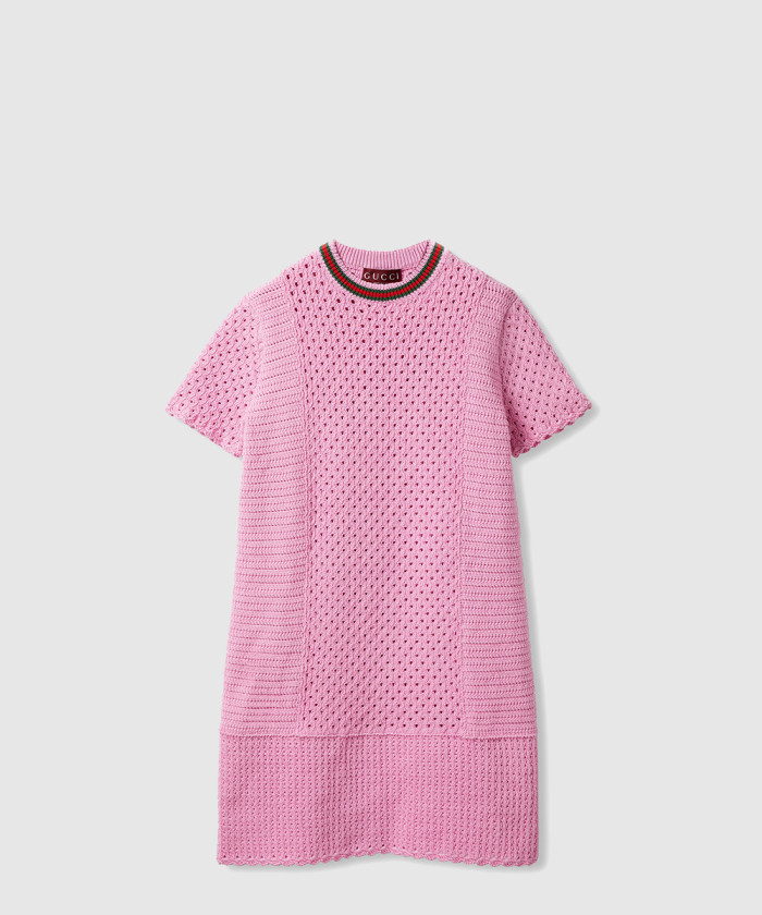 구찌 크로쉐 이펙트 코튼 드레스 786422